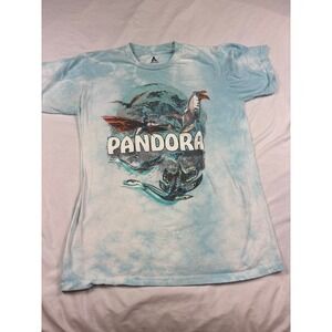 Avatar Pandora Tie Dye Graphic T-Shirt Blue White XS 20th Century Studios Mens